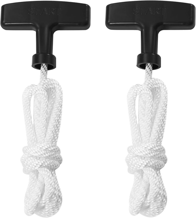 TJWODO 2-Pack Lawn Mower Pull Cord, 1.6m 6mm Recoil Starter Rope with Handles Fit for Honda Predator Champion Generac Small Engine Generator Trimmer Chain Saw Pressure Washer Snow Blower - Image 1